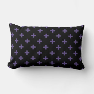 Ultra violette Polka kreuzt schwarz Lendenkissen