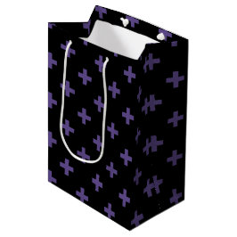 Ultra violette Polka kreuzt schwarz Mittlere Geschenktüte