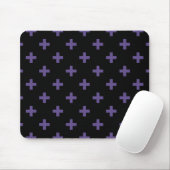 Ultra violette Polka kreuzt schwarz Mousepad (Mit Mouse)