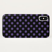 Ultra violette Polka Punkte auf schwarz Case-Mate iPhone Hülle (Rückseite (Horizontal))