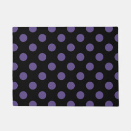 Ultra violette Polka Punkte auf schwarz Fußmatte