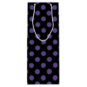 Ultra violette Polka Punkte auf schwarz Geschenktüte Für Weinflaschen (Rückseite)