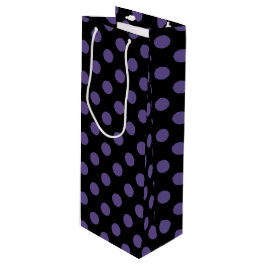 Ultra violette Polka Punkte auf schwarz Geschenktüte Für Weinflaschen