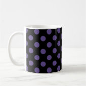 Ultra violette Polka Punkte auf schwarz Kaffeetasse (Links)