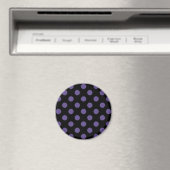 Ultra violette Polka Punkte auf schwarz Magnet (In Situ (Geschirrspüler))
