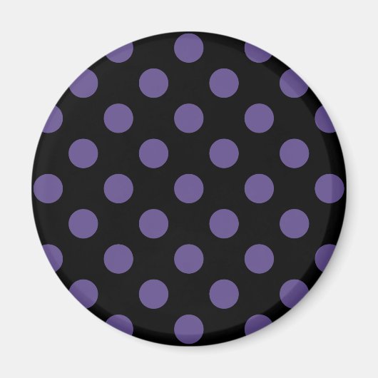 Ultra violette Polka Punkte auf schwarz Magnet (Vorne)