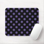 Ultra violette Polka Punkte auf schwarz Mousepad (Mit Mouse)