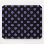 Ultra violette Polka Punkte auf schwarz Mousepad (Vorne)
