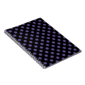 Ultra violette Polka Punkte auf schwarz Notizblock (Rechte Seite)