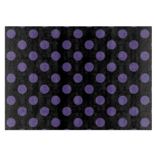 Ultra violette Polka Punkte auf schwarz Schneidebrett