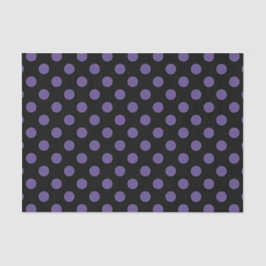 Ultra violette Polka Punkte auf schwarz Seidenpapier (Vorderseite)