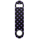 Ultra violette Polka Punkte auf schwarz Speed Flaschenöffner (Rückseite)