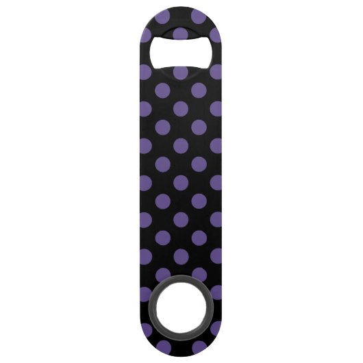 Ultra violette Polka Punkte auf schwarz Speed Flaschenöffner (Rückseite)