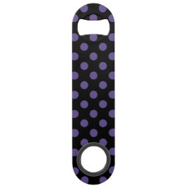 Ultra violette Polka Punkte auf schwarz Speed Flaschenöffner