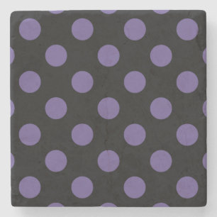 Ultra violette Polka Punkte auf schwarz Steinuntersetzer