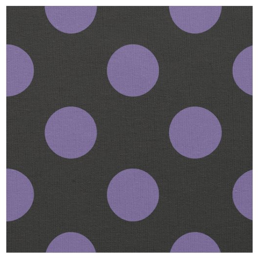 Ultra violette Polka Punkte auf schwarz Stoff (Nahaufnahme)