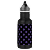 Ultra violette Polka Punkte auf schwarz Trinkflasche (Rechts)