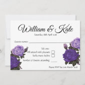 Ultra-violette Rose doppelseitige Hochzeitsrampe Einladung (Rückseite)