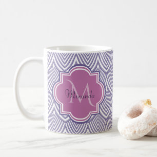 Ultra-violette Scallops Orchid Monogram Name Kaffeetasse