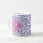 Ultra-violette Scallops Orchid Monogram Name Kaffeetasse (Vorderseite Links)