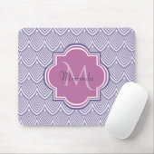 Ultra-violette Scallops Orchid Monogram Name Mousepad (Mit Mouse)