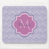Ultra-violette Scallops Orchid Monogram Name Mousepad (Vorne)