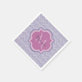 Ultra-violette Scallops Orchid Monogram Name Serviette (Ecke)