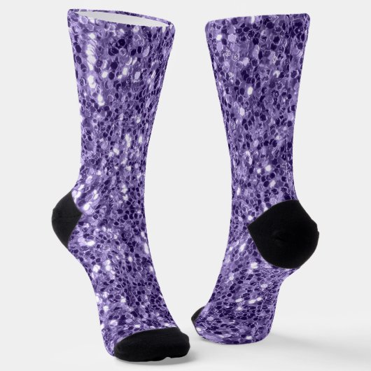Ultra-violette Socken aus lila Glitzer (Gewinkelt)