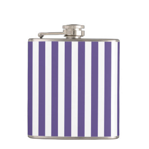 Ultra violette und weiße Candy-Streifen Flachmann
