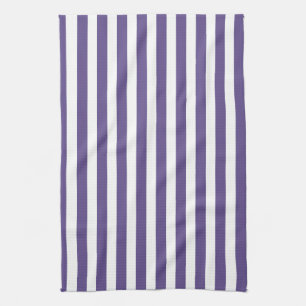 Ultra violette und weiße Candy-Streifen Geschirrtuch