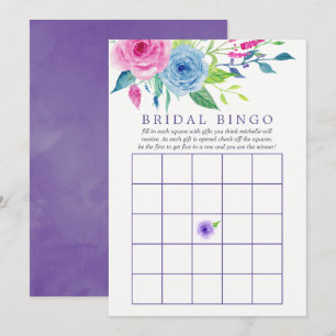 Ultra Violette Wasserfarbe Florale Brautparty Bing Einladung