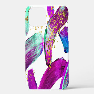 Ultra Violetter Pinsel: Abstrakte Kunst iPhone 12 Hülle