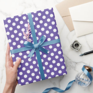 Ultra violettes Weißes Punkte-Muster Geschenkpapier