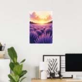 Ultradetaillierte Lavendellandschaft Poster (Heimbüro)