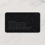Ultradunkler, futuristischer Cyber-Schwarz Visitenkarte (Rückseite)