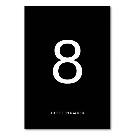 Ultraeinfach Moderne Minimalistische SCHWARZ-WEISS Tischnummer (Rückseite)