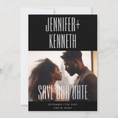 Ultraeinfache, moderne, bearbeitbare Foto-Namen Ho Save The Date (Vorderseite)