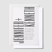 Ultraeinfache moderne Minimalistische Schwarz-weiß Pergament Einladungen (Versetzt)