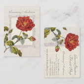 Ultraelegante, altmodische Rote Rose für Gärtner Visitenkarte (Vorne/Hinten)