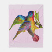 ultralfarbener Viktorianischer Vogeldruck Fleecedecke (Vorderseite)