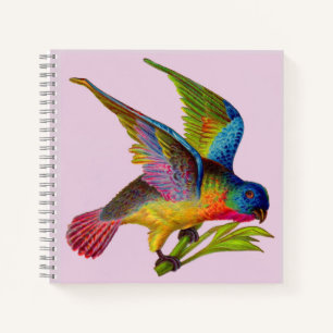 ultralfarbener Viktorianischer Vogeldruck Notizblock