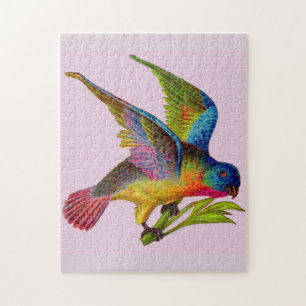 ultralfarbener Viktorianischer Vogeldruck Puzzle