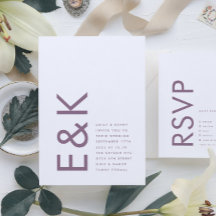 UltraLila und weiß - Modern fett große Monogramme