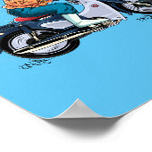 Ultraman fährt ein altes Motorrad Poster (Ecke)