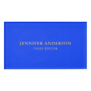 Ultramarin Blau Gold Professional Modern Schlicht Namenschild