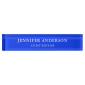 Ultramarine Blue Professional Modern Plain Namensplakette (Vorderseite)
