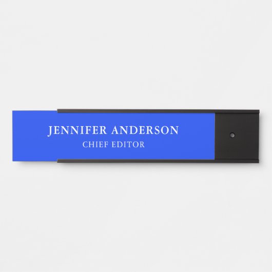 Ultramarine Blue Professional Modern Plain Türschild (Vorderseite )