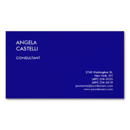 Ultramarine Blue Trendy Moderne Minimalistische Sc Magnetische Visitenkarte