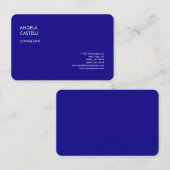 Ultramarine Blue Trendy Moderne Minimalistische Sc Visitenkarte (Vorne/Hinten)