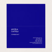 Ultramarine Blue Trendy Moderne Minimalistische Sc Visitenkarten (Außenseite Aufgefaltet)